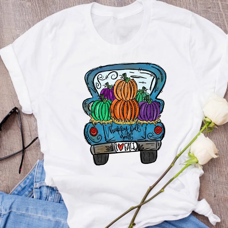 Женская футболка с коротким рукавом рисунком на День Благодарения|Футболки| |