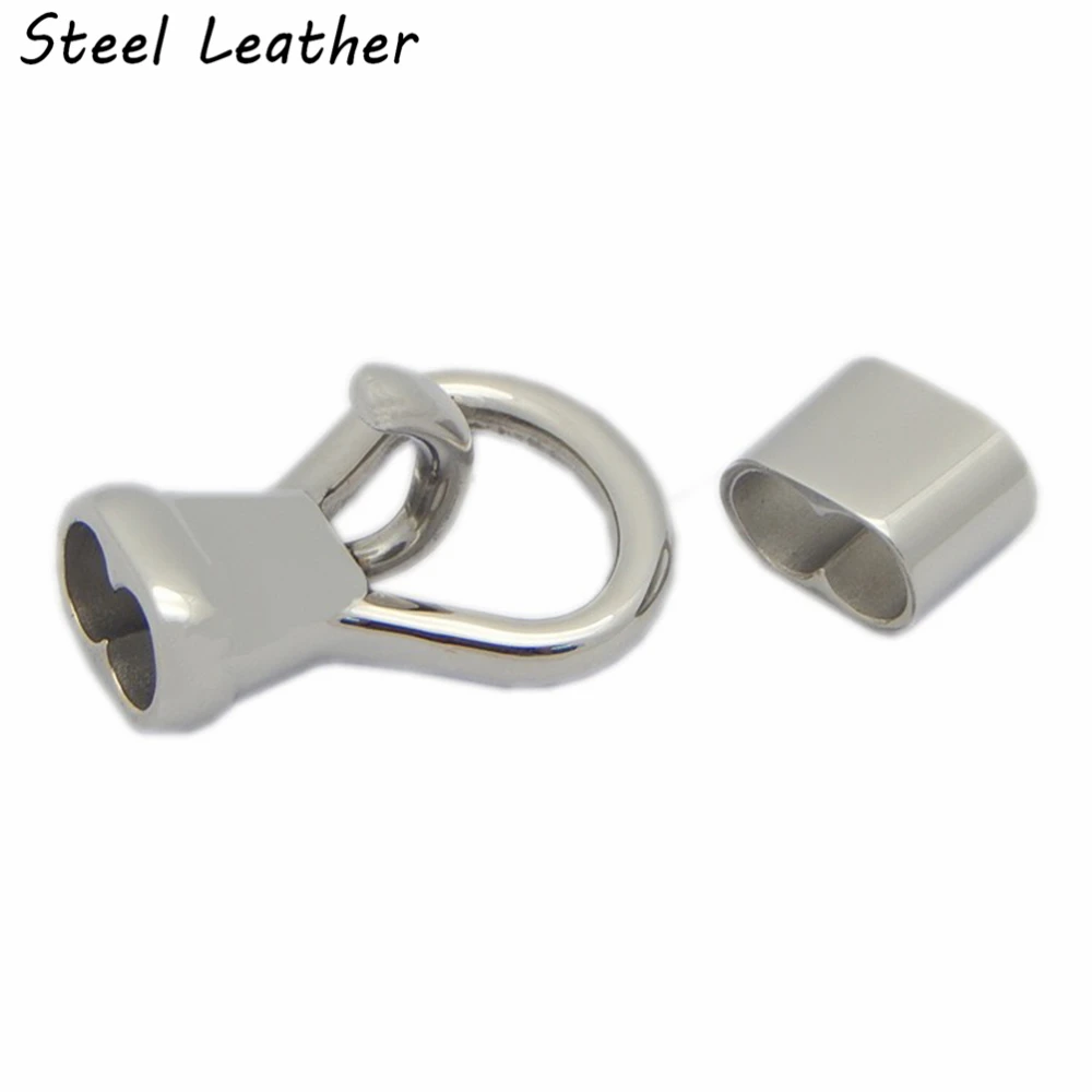 20pcs/lot custom logo hole:5*5mm 316L Stainless Steel Tail Hook End Bead Connector Double Hole 5mm Bracelet Closure DIY Clasps | Украшения