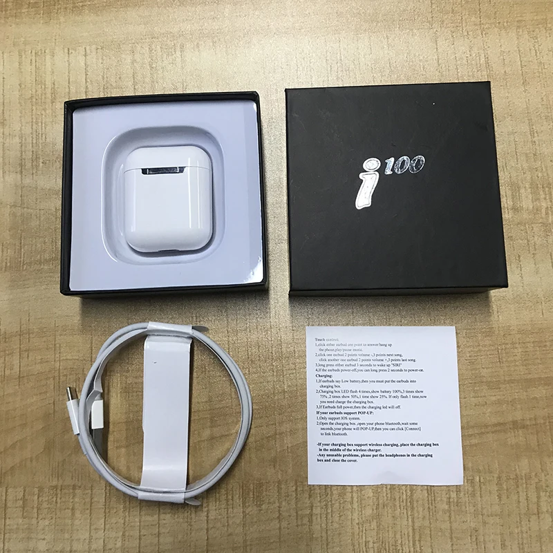 I100 TWS Bluetooth 5,0 наушники для iPhone huawei с беспроводной зарядкой настоящая батарея PK i20 i30 i60 TWS i80 i90 i100 i200TWS