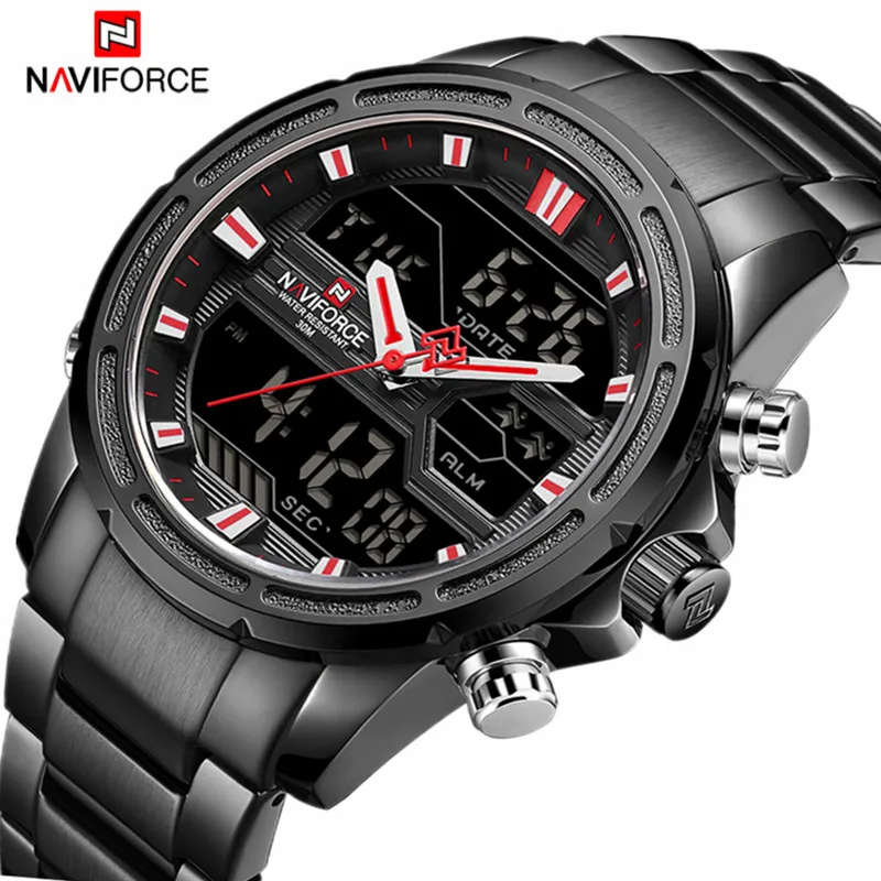 NAVIFORCE часы мужские брендовые Роскошные Кварцевые часы из нержавеющей стали водонепроницаемые Роскошные Брендовые мужские армейские военные часы Relogio Masculino