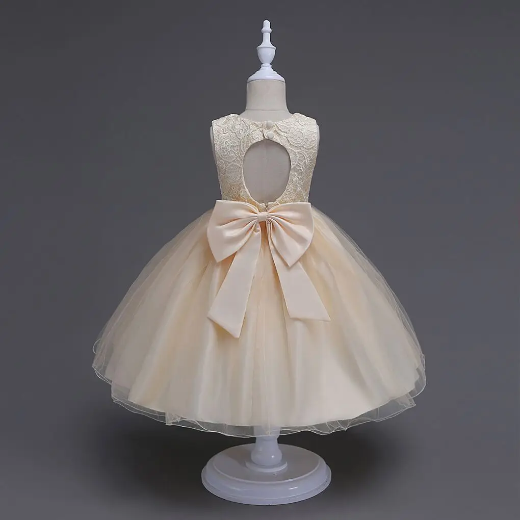 Hot Selling GIRL'S Gown Dress Children Wedding Dress Big Butterfly Princess Dress Piano Costume