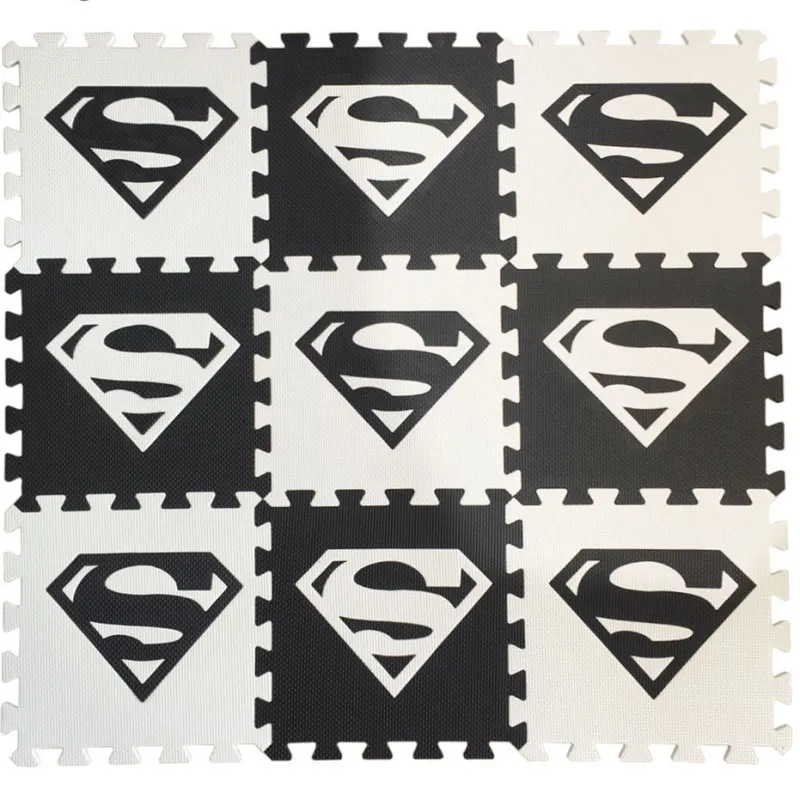 Superman Эва(этиленвинилацетат) 10/20 Вт, 30 Вт, шт. головоломка пол спортзала мягкий детский коврик из пены с эффектом черный, белый цвет детская игра головоломка номер, с буквенным принтом, с персонажами мультфильмов, Циновка пены - Цвет: Superman