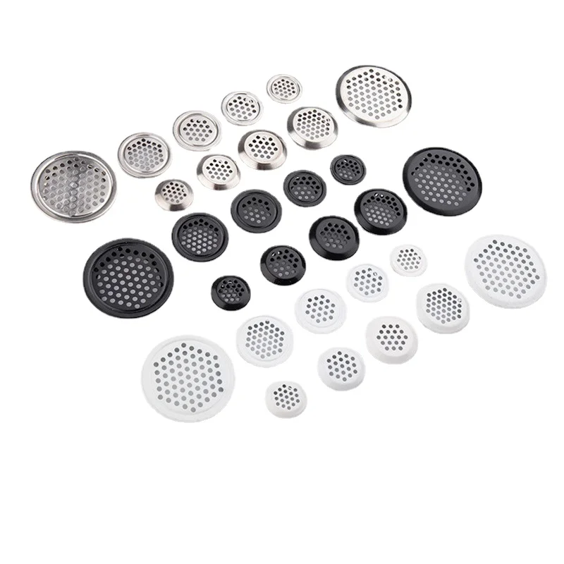 

12pcs Round Cabinet Mesh Hole Stainless Steel Air Vent Louver Cover Grille Ventilation Systems Decoration Wardrobe Accessories