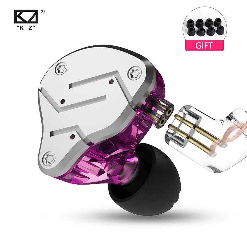 2018 KZ ZSN BA + DD гибридные наушники вкладыши HIFI бас шумоподавляющие с микрофоном ZST ZSR