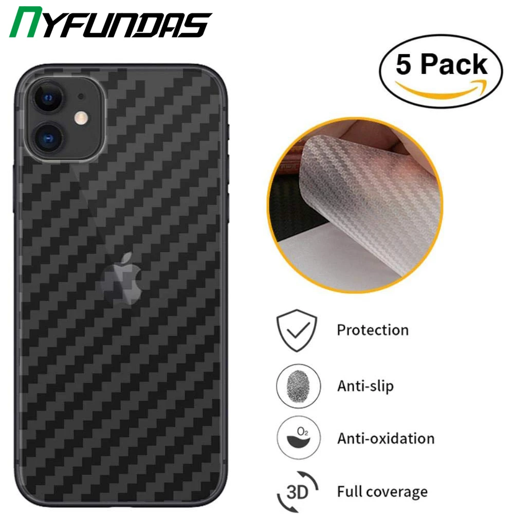 5pcs 3d Terug Carbon Fiber Rear Screen Protector Voor Iphone Xr 8 7 6 6s Plus Xs Max X 11 Pro Max Sticker Bescherming Verre Trempe Phone Screen Protectors Aliexpress