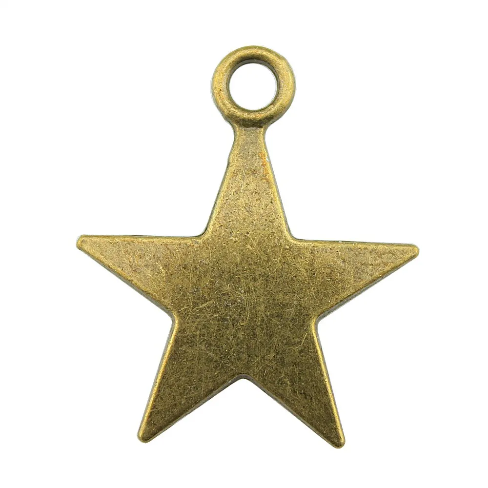 4 Pz 35X29Mm Argento Antico Colore Bronzo Antico Colore Stelle Fascino Grande Stella Ciondoli Fascino Stella In Lega