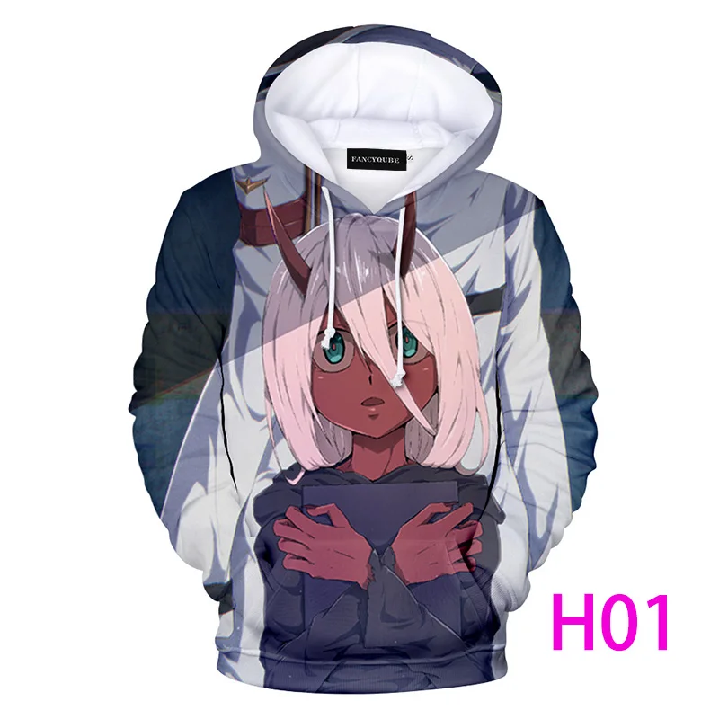 Darling In The Franxx толстовки женские с длинным рукавом толстовки с капюшоном повседневные трендовые уличные толстовки