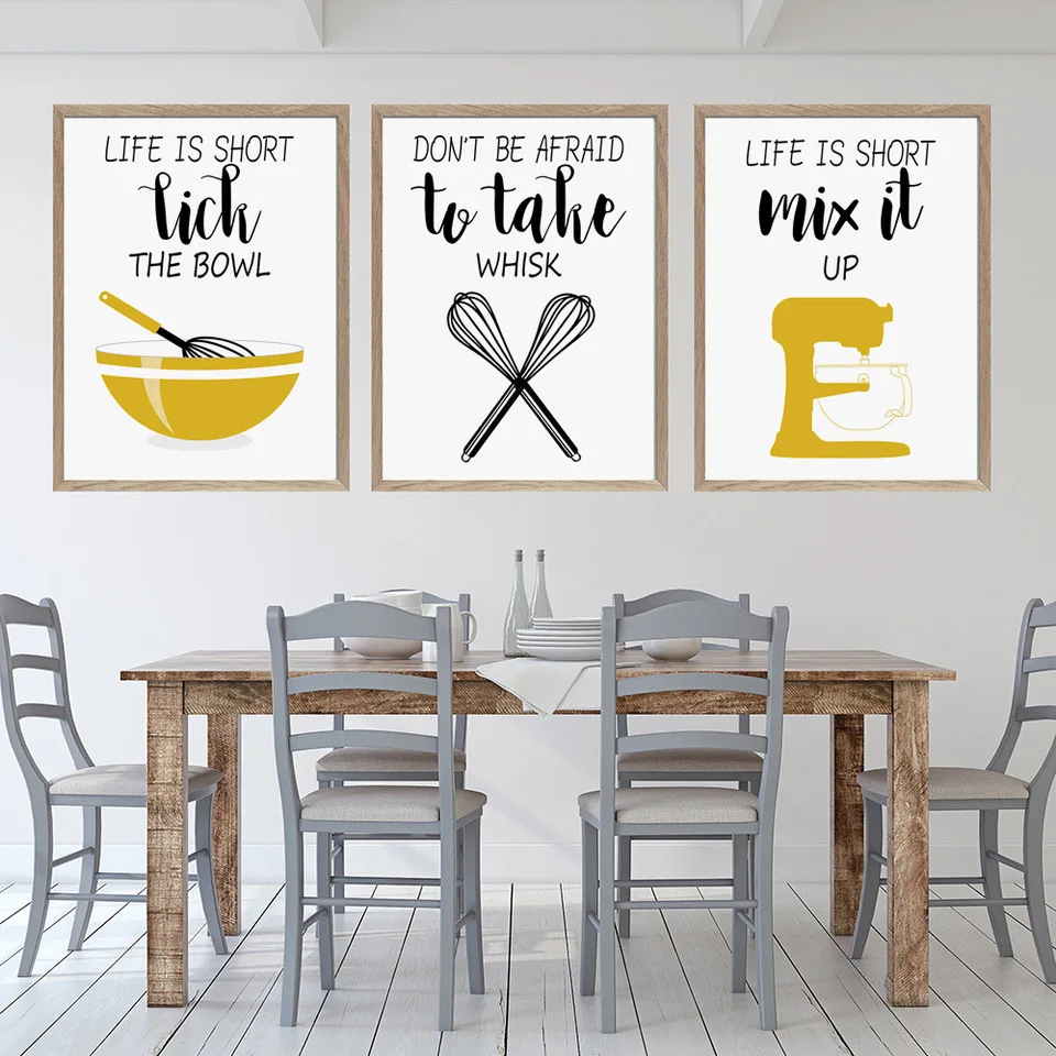 Yellow Funny Kitchen Quotes Prints Egg Beater Nordic Posters And Prints Wall Art Canvas Painting Wall Pictures For Kitchen Decor Aliexpress