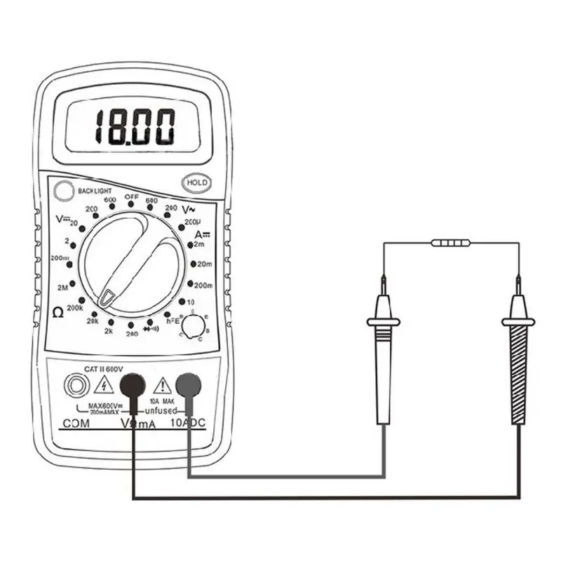 DT850L Ручной цифровой мультиметр ЖК-дисплей с подсветкой 1999 отсчетов AC/DC Напряжение Ток Сопротивление ом тестер амперметр