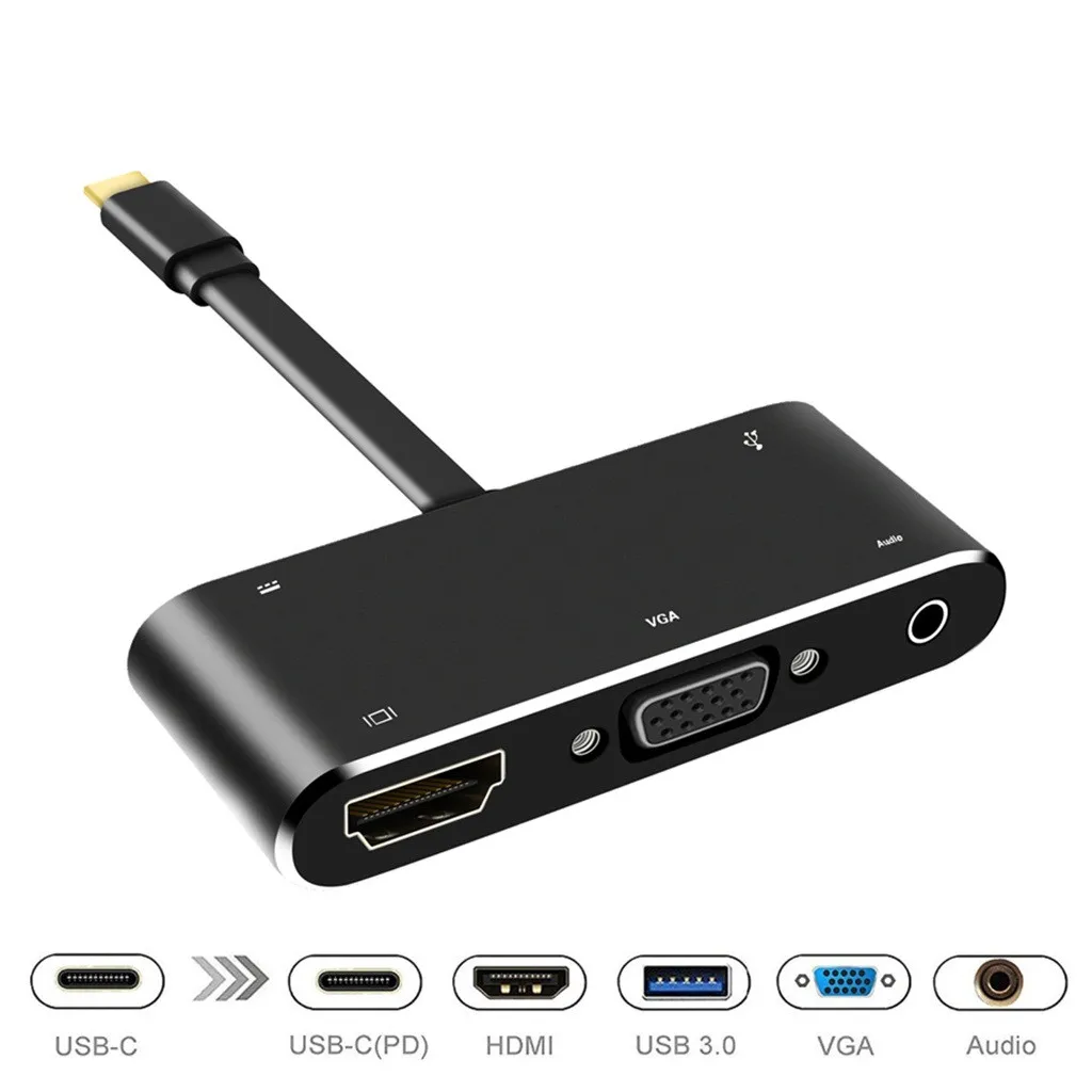 Ouhaobin usb-хаб type C к HDMI/VGA/USB3.0 адаптер 4K Ultra HD адаптер конвертер для телефона для компьютера