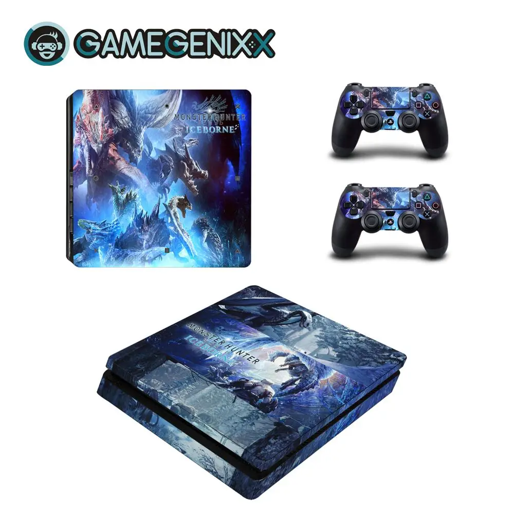 

GAMEGENIXX Skin Sticker Vinyl Decal for PS4 Slim Console and 2 Controllers - Monster Hunter World