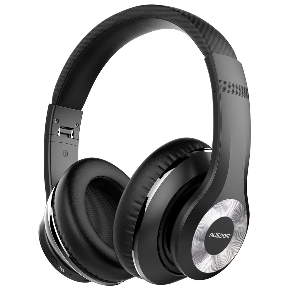 black.. AUSDOM, новинка, ANC10 V5.0, беспроводные Bluetooth наушники, складные, активные, с шумоподавлением, беспроводные наушники, гарнитура с микрофоном для телефона - Color: black..