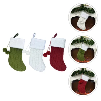

3PCS Xmas Holiday Party Tree Stocking Christmas Themed Pendant Stockings