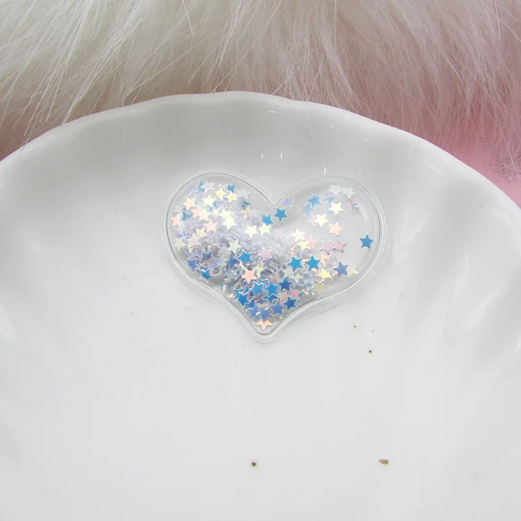 Heart White 20 шт прозрачный блеск зыбучие пески пентаграмма сердце любовь блестки DIY девушка ювелирное изделие в виде заколки ремесла материал милый орнамент патч - Цвет: Heart White