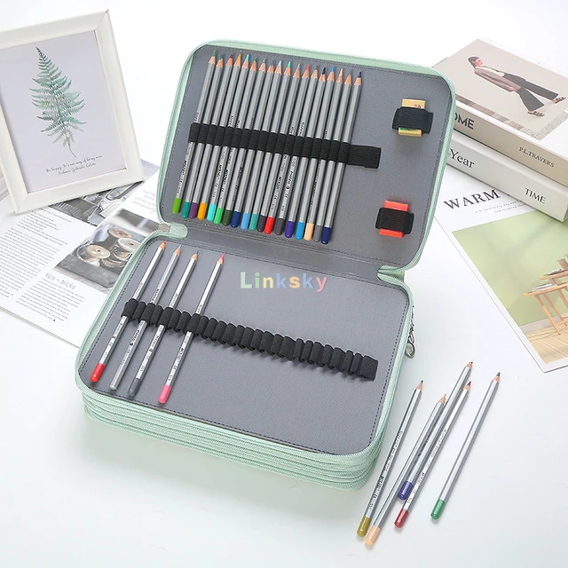 120 Slots Colored Pencil Case with Compartments Pencil Holder for  Watercolor - AliExpress