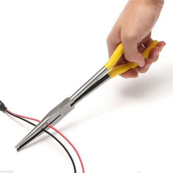 

4PCS Chrome Vanadium Steel Extra Long 11 Inch Straight Bent Tip Pliers Mechanical Equipment Hand Tool