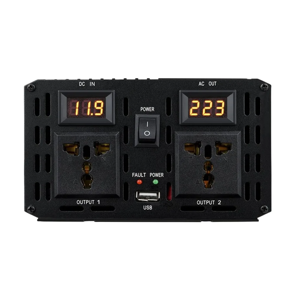 XUYUAN бытовой инвертирующий усилитель 12 V-220 V 1200W Напряжение трансформатор Цифровой инвертор с чистым синусом Мощность инвертор Кондиционер