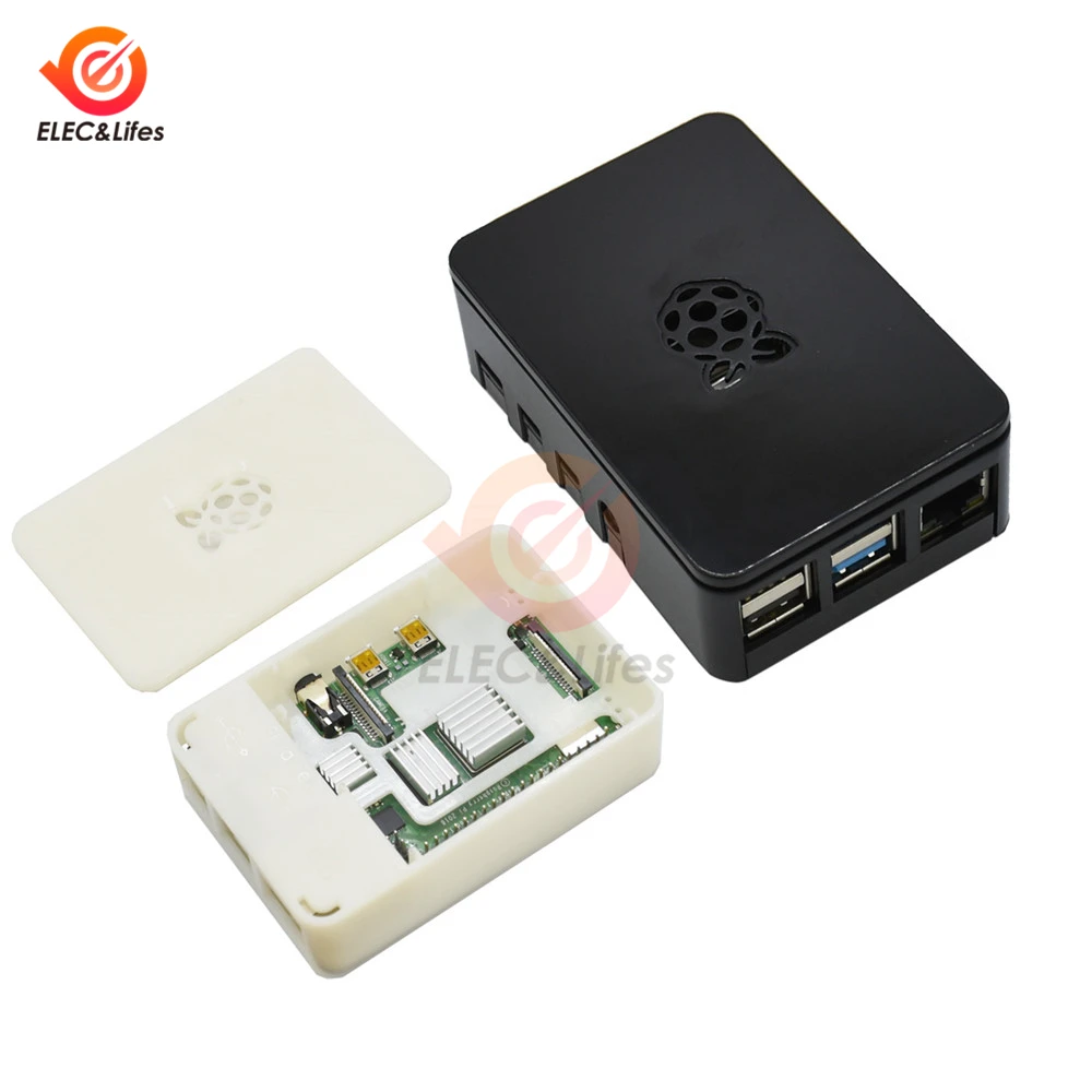 Пластиковый Чехол для Raspberry Pi 4 Model B черный/белый/прозрачный корпус из