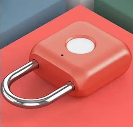 Красный Xiaomi USB Перезаряжаемый умный без ключа Электронный замок с отпечатком пальца домашняя Противоугонная безопасность безопасности замок двери багаж чехол замок - Цвет: Красный