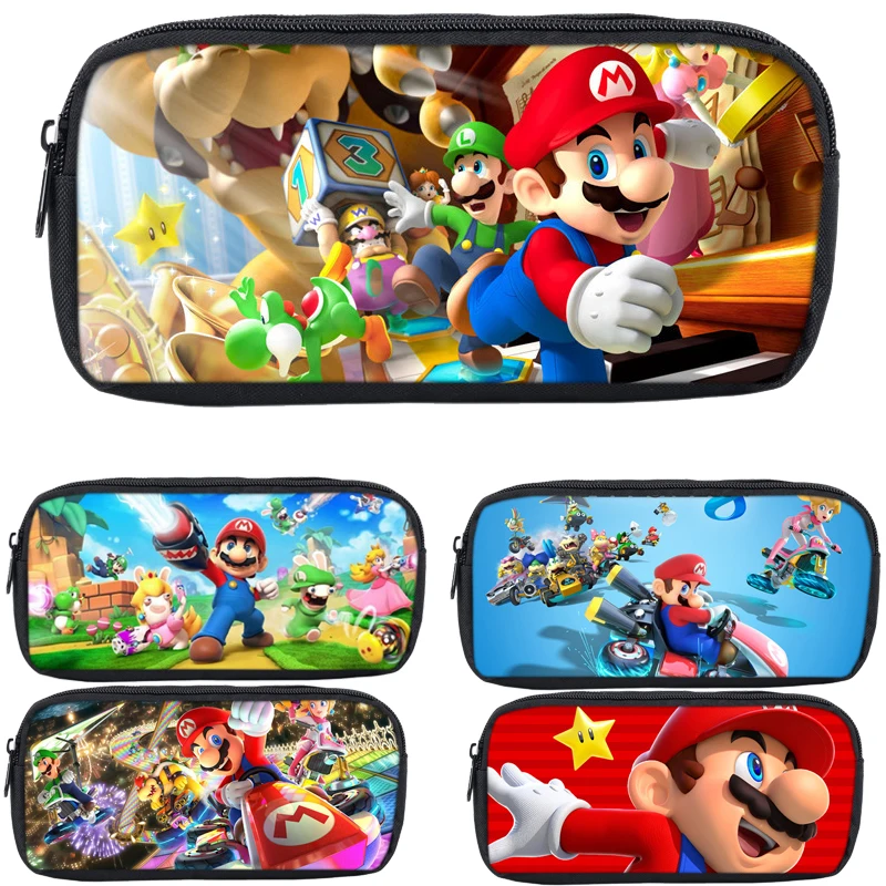 

hot game super mario bros figure pencil bag case box Cosmetic bag action toy for children kids hobby collective christmas gift