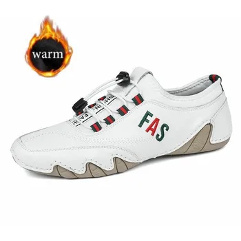 

2020 Winter Shoes Men Moccasin Hombre Handmade Soft Leather Shoes Scarpe Uomo Invernali Men Loafers Casual Driving Shoes