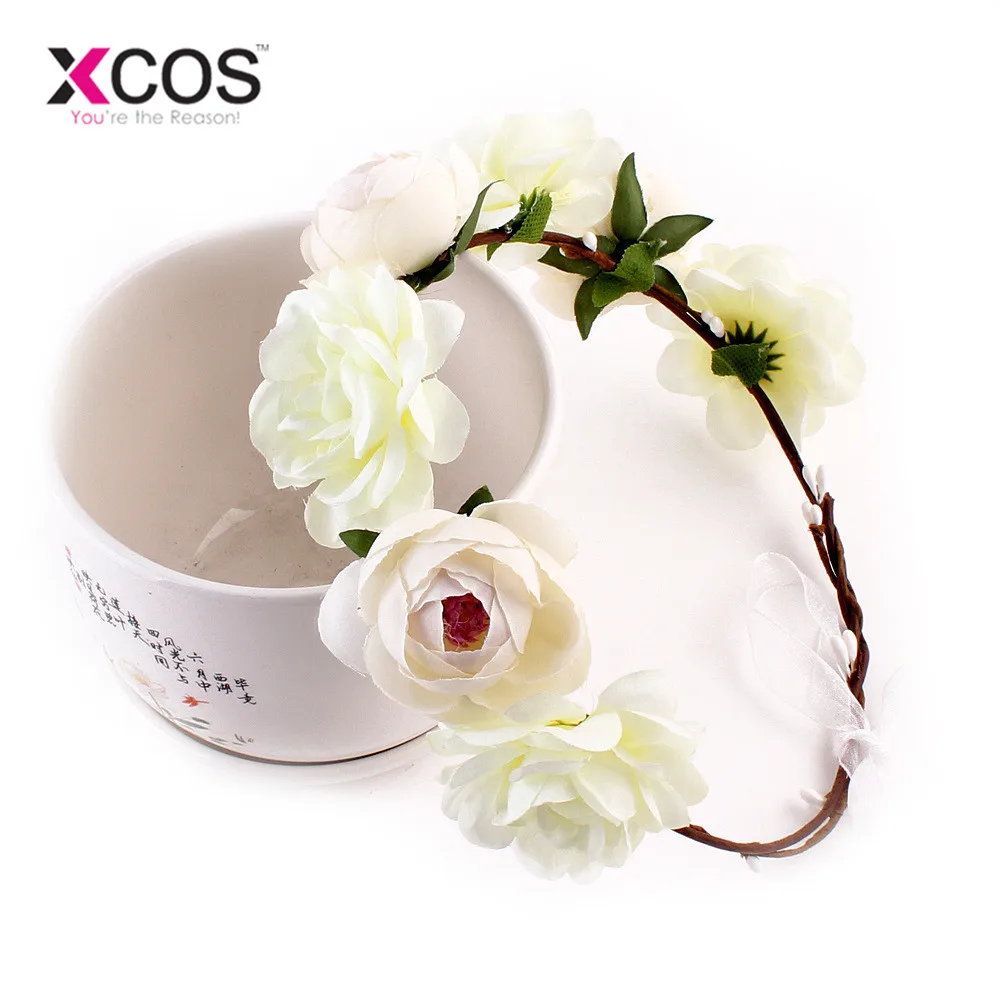 KU009-6 XCOS Bohemia Garland новая пляжная Фотографическая гирлянда головной убор невесты сладкий милый цветок девушка головной убор для невесты для свадьбы - Цвет: KU009-6