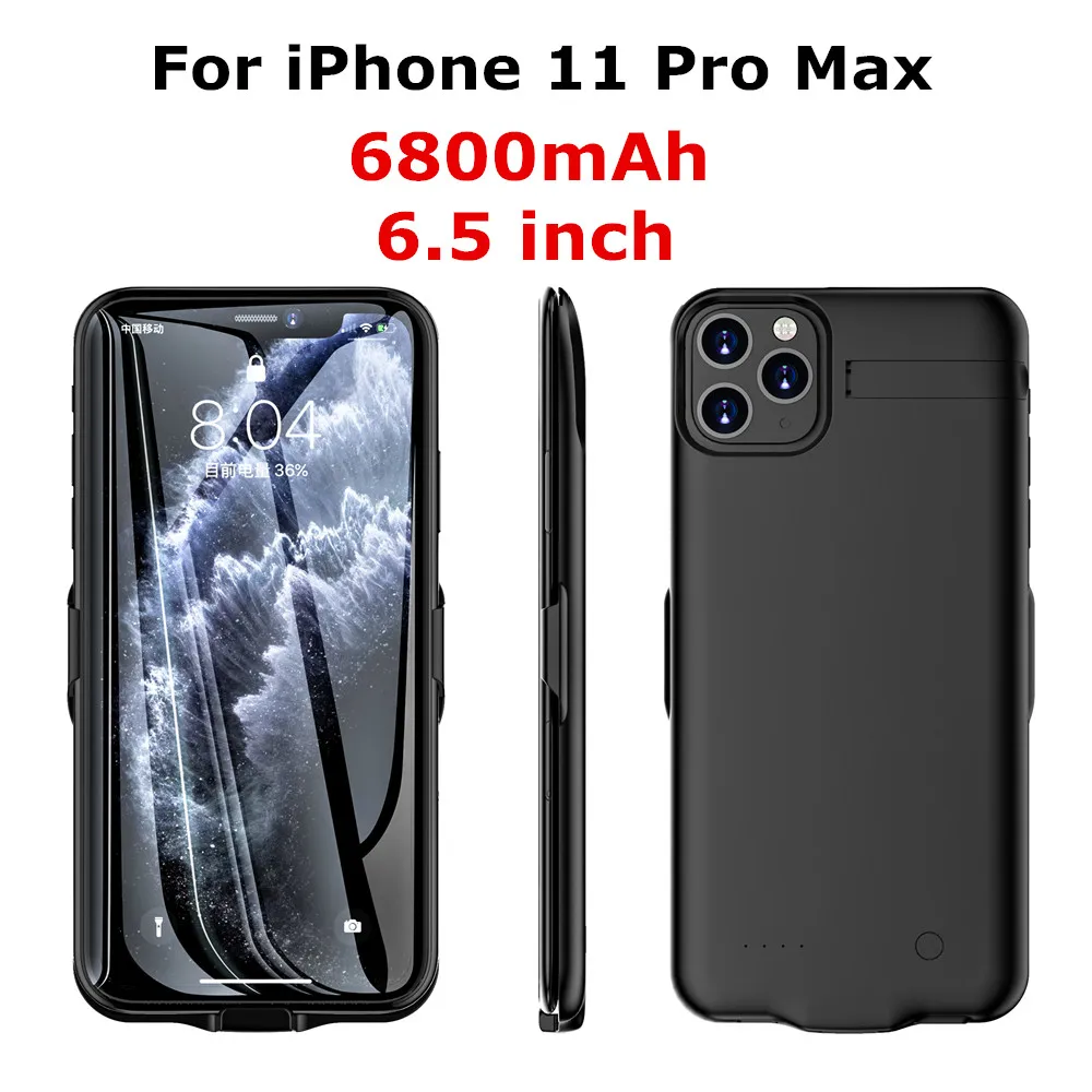 Black for 11 Pro Max Ультратонкий чехол для зарядного устройства для iPhone 11 Pro, чехол для аккумулятора, чехол для зарядного устройства, чехол для iPhone 11 Pro Max power Case - Цвет: Black for 11 Pro Max
