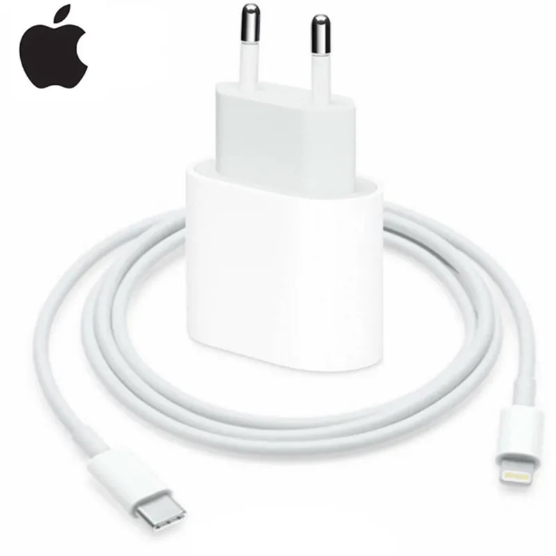 Original 20W USB-C Power Adapter For iphone 12 12mini Pro Max Type C fast charger for Apple Cable for iPhone 8 Plus X XR 11 XS