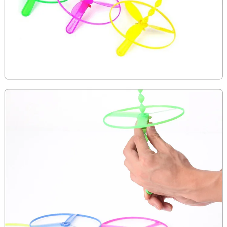 Flying Fairy Hand Push UFO Educational CHILDREN'S Toy Plastic Bamboo Dragonfly Stall Hot Selling Toy Wholesale