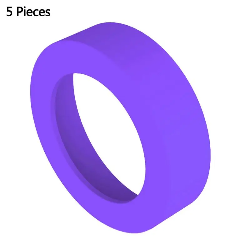 Purple 5 pcs 5 шт/10 шт Силиконовая кружка для воды коврик рукав специальная оболочка чашка нижнее кольцо износостойкая небьющаяся Нижняя крышка Подставка - Цвет: Purple 5 pcs