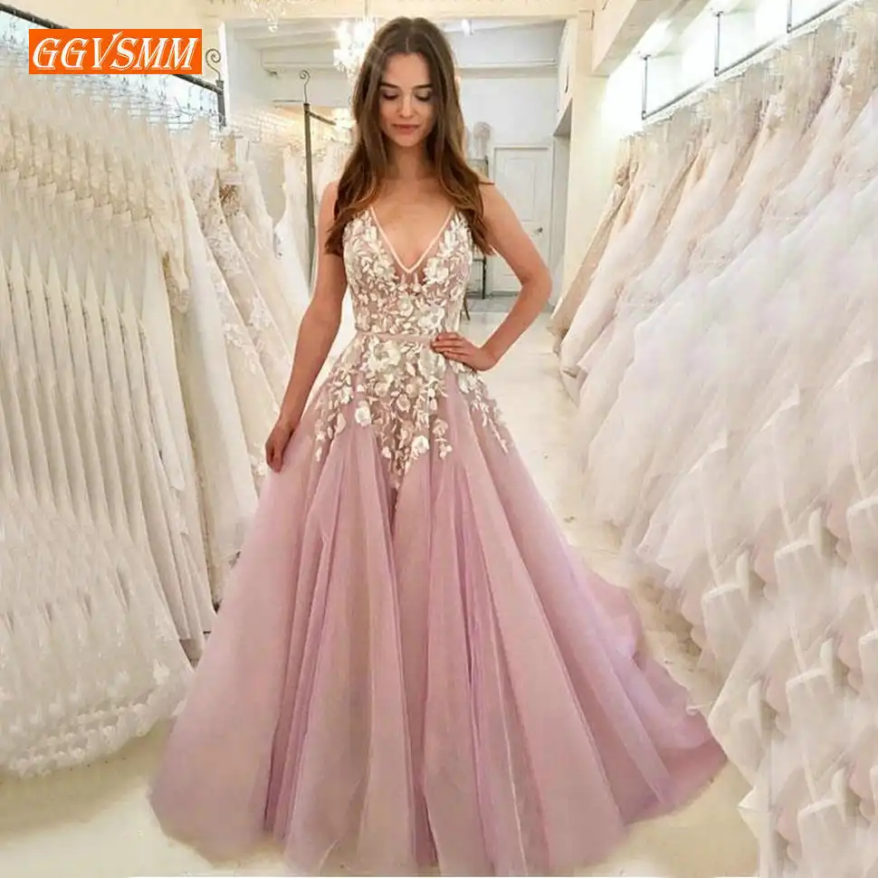 red and pink prom dress