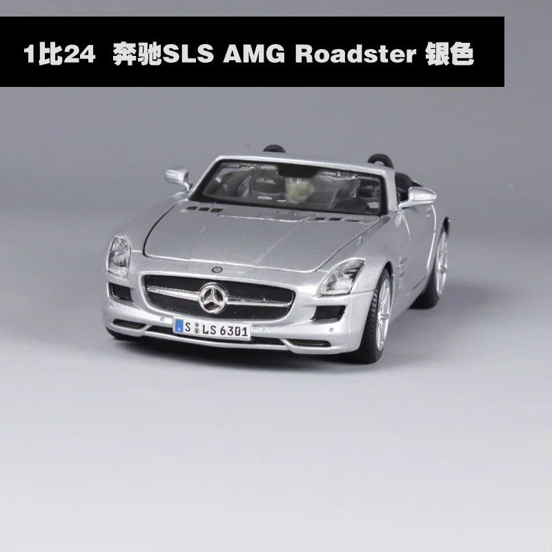 Maisto 1:24 Mercedes-Benz AMG SLK литая под давлением модель автомобиля из сплава Моделирование Украшение автомобиля коллекция подарок детские игрушки Hotweels - Цвет: 31272 Silvery