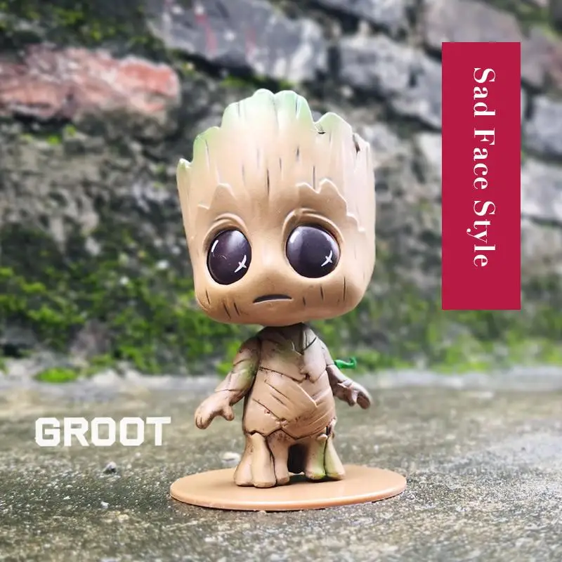Sad Face Style Marvel, Мстители, HT Grut, дрожащие куклы, декор салона автомобиля, украшения, мультфильм, Grut, Bobblehead, автомобильные аксессуары, декоративные предметы - Название цвета: Sad Face Style
