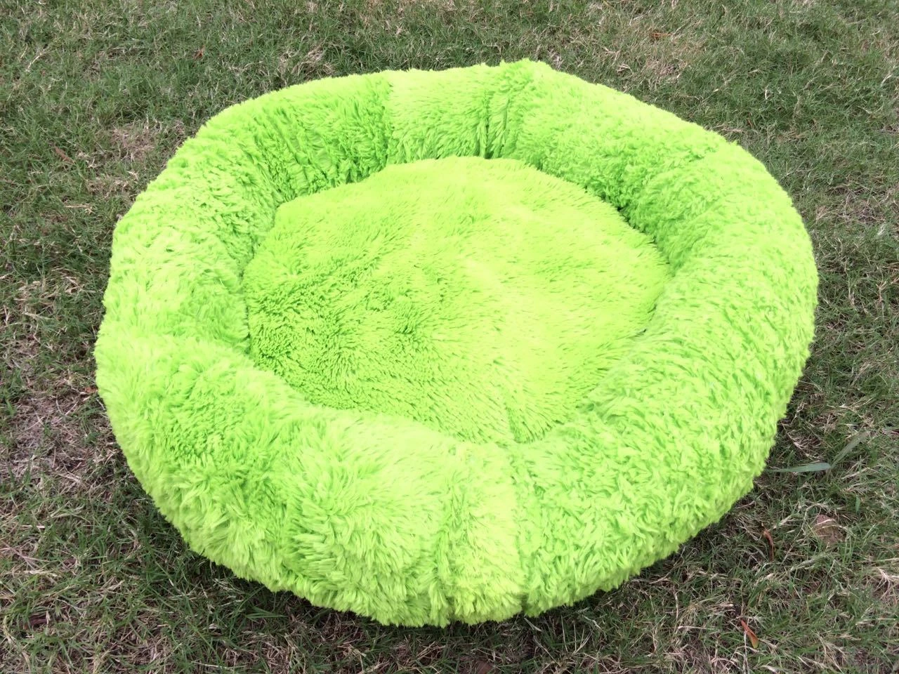 green Кровать для кошки, собаки, для глубокого сна, Hondenmand, Пончик, собачьи кровати для маленьких, средних и больших собак, домик для кошки, 4 см, длинный ворс, высокое качество, стрейч, хлопок - Цвет: green