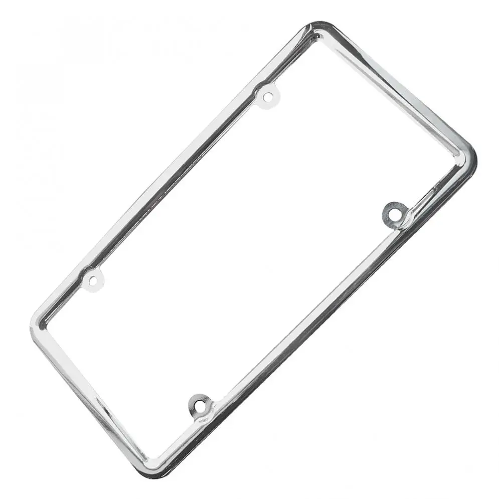 Universal Waterproof Car License Plate Box with Mirror Polished Chrome and Screw Cap for Most Cars