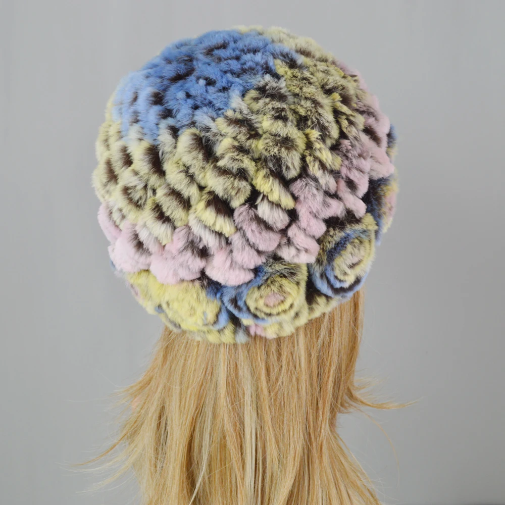 Venta Caliente натуральный Rex Conejo Pelo Sombrero Mujer Hecho A Mano Kina Boinas Para Mujer Gorro Mujer