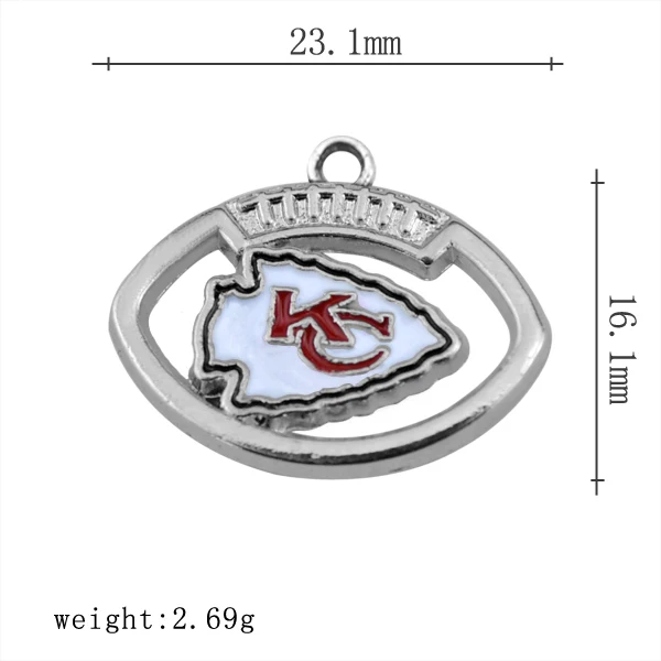Мода Канзас-Сити футбольная Спортивная команда Подвески для DIY браслетов& ожерелье& серьги ювелирных изделий 10 шт./лот - Окраска металла: as picture