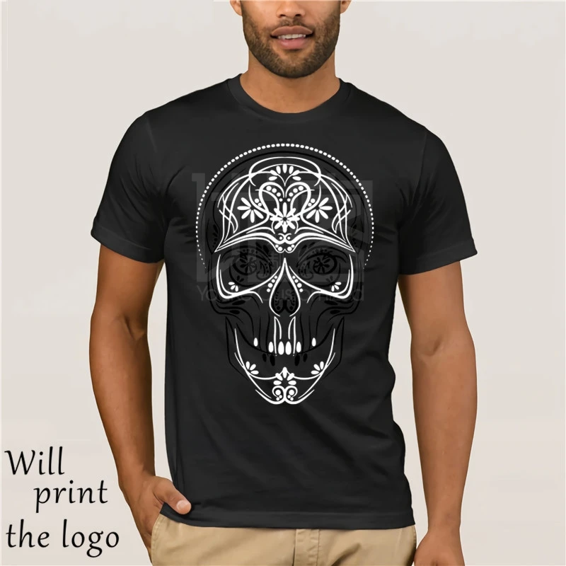 Alla moda di Strada Del Cranio Tee Magliette e camicette T-Shirt Manica Corta Nero Bianco Della Camicia 2018 degli uomini del