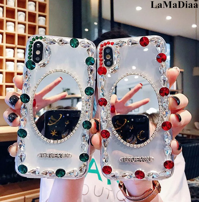 Чехол для Телефона iphone X XS MAX XR 6 6S 7 8 PLUS 11 12 13 Pro Женский Блестящий зеркальный чехол