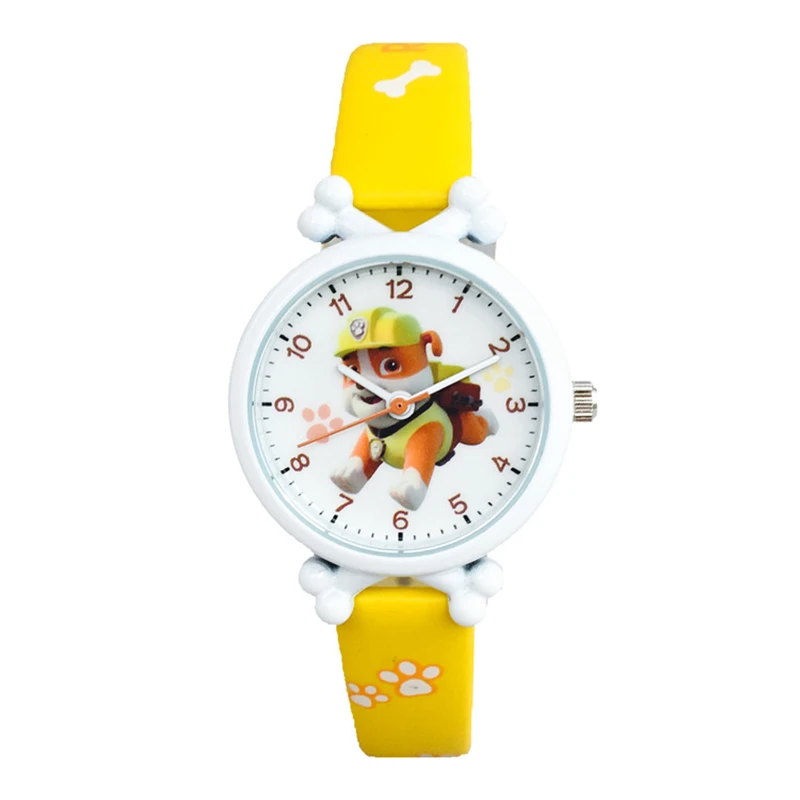 Paw patrol цифровые игрушечные часы детские электронные водонепроницаемые часы кожаный ремешок «Щенячий патруль» мальчики для девочек подарок на день рождения - Цвет: yellow