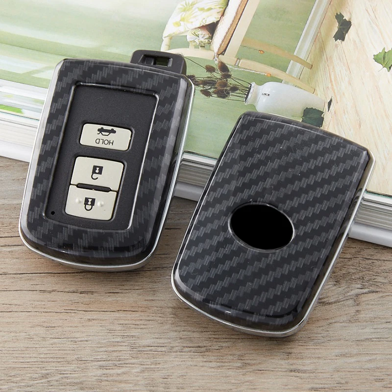 3 кнопки карбоновый брелок для ключей ABS оболочка чехол для Toyota Camry Corolla Avalon Rav4 Land Cruiser автомобильный дистанционный ключ держатель протектор