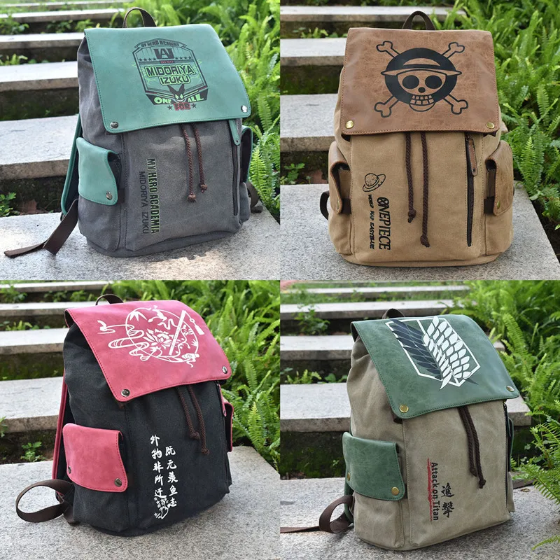 

Anime ONE PIECE Attack on Titan FAIRY TAIL My Hero Academia Cosplay Travel Backpack Student School Bag Handbag Shoulders Bag