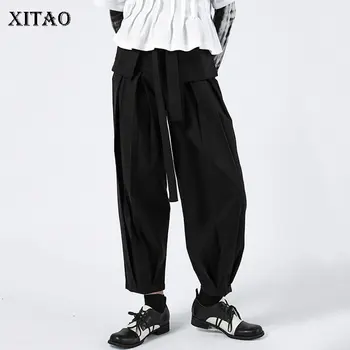 

XITAO Wrinkle Pocket Ankle-Length Pencil Pants Women 2020 Summer Fashion New Style Temperament Minority High Waist Pants ZP1199