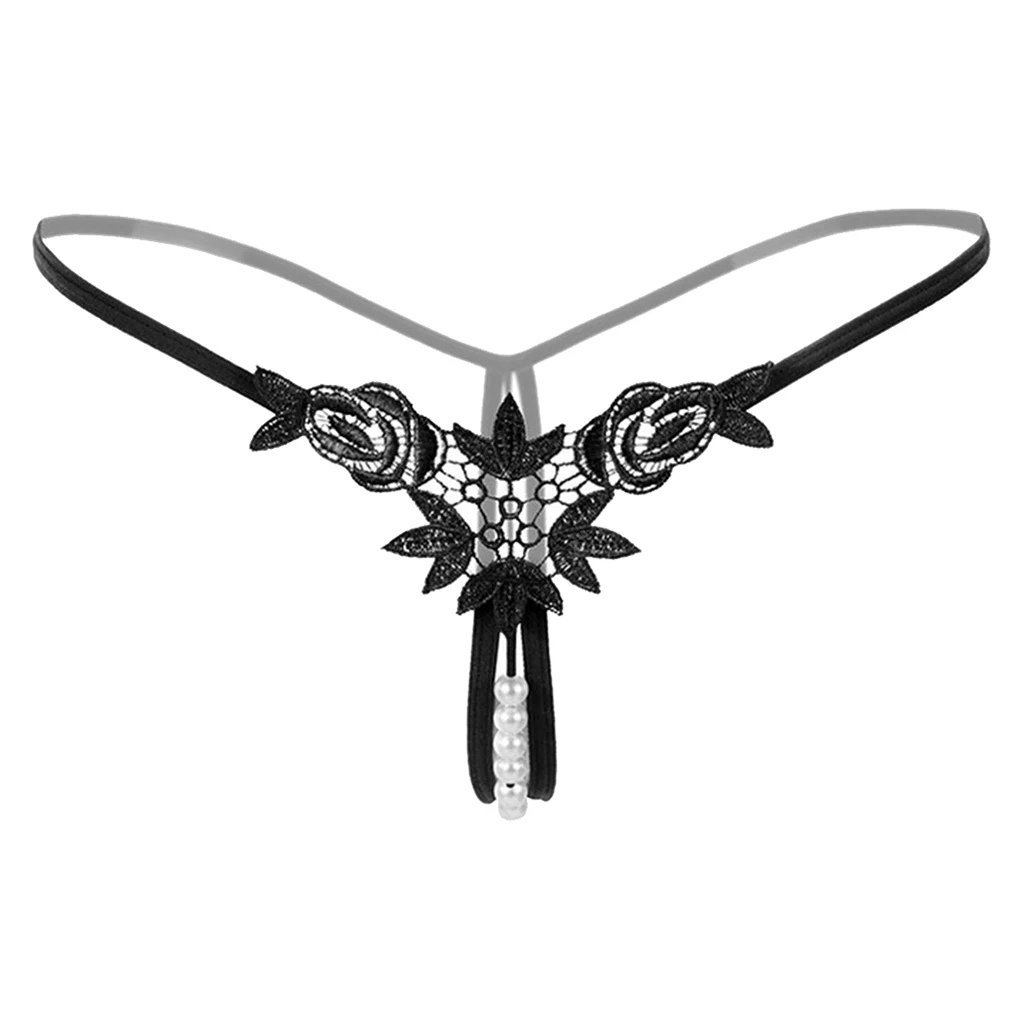 Lady Sexy Open Crotch Crotchless Panties Low Rise Hollow Flower Thongs