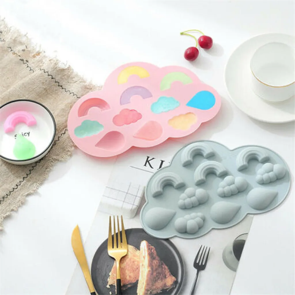 

3D Cloud Shaped Cake Mold Silicone Fondant Mould Chocolate Baking Sugar Craft Decorating Bakeware Pastry lollipops mold Tools