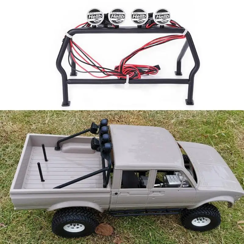 

Remote Car Parts Metal Roll Cage Bucket 6 LED Light for RC 1/10 Car Accessories Perspective Cool Decoration Most Attractive
