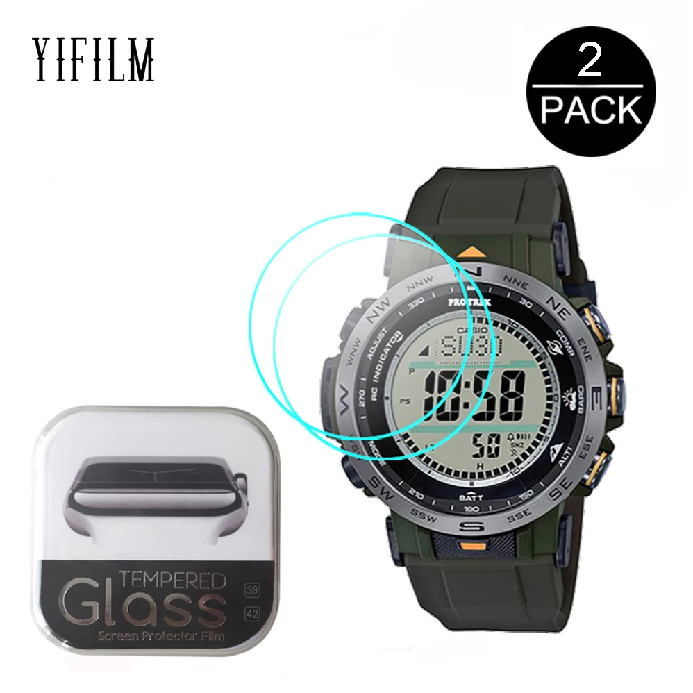 2 шт. 2.5D закаленное Стекло для объектива с оптическими зумом Casio PRO TREK PRW-30Y PRW-30AE PRW-30
