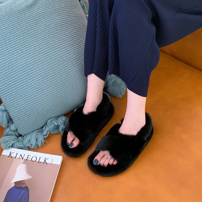 Сандалии на платформе; zapatos de mujer; сезон осень-зима; Короткие Плюшевые водонепроницаемые сандалии на плоской платформе; sandalias mujer;