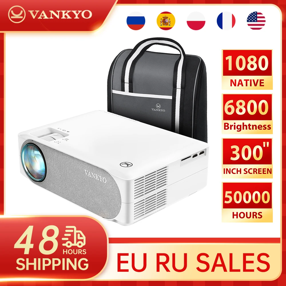 VANKYO Projector V630 V630W Full HD Projector 1080P Home Cinema WIFI Sync  Screen 3Year Warranty VGA for 4K Video Proyector