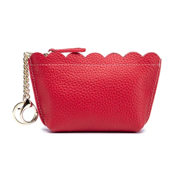 

Luxury Real Leather Woman Short Wallet Mini Zipper Soft Purses Key Bags Lady Coin Purse Gift For Money Pocket Thin Wallets